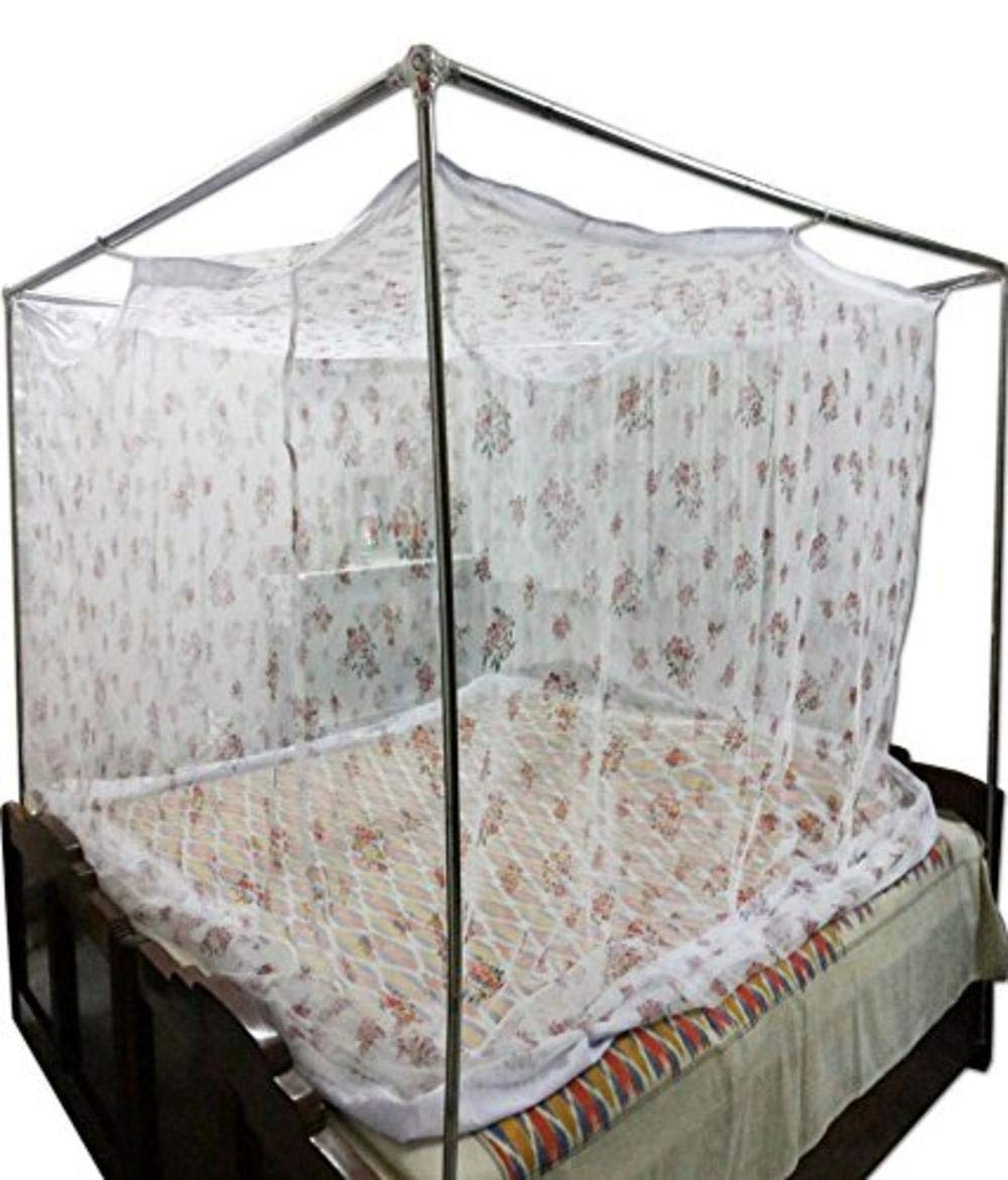 Shahji Creation Cotton Printed King Size Bed Multicolor 6X7 Feet Mosquito Net