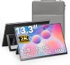 Upperizon G-133Q Mobile Monitor, 13.3 inches, 2K, 16:10, WQXGA 2560 x 1600, Non-Glossy IPS, 100% sRGB, 350nits with Stand, Slim Bezel, Lightweight, Thin, VESA Compatible, Built-in Speaker, Type-C