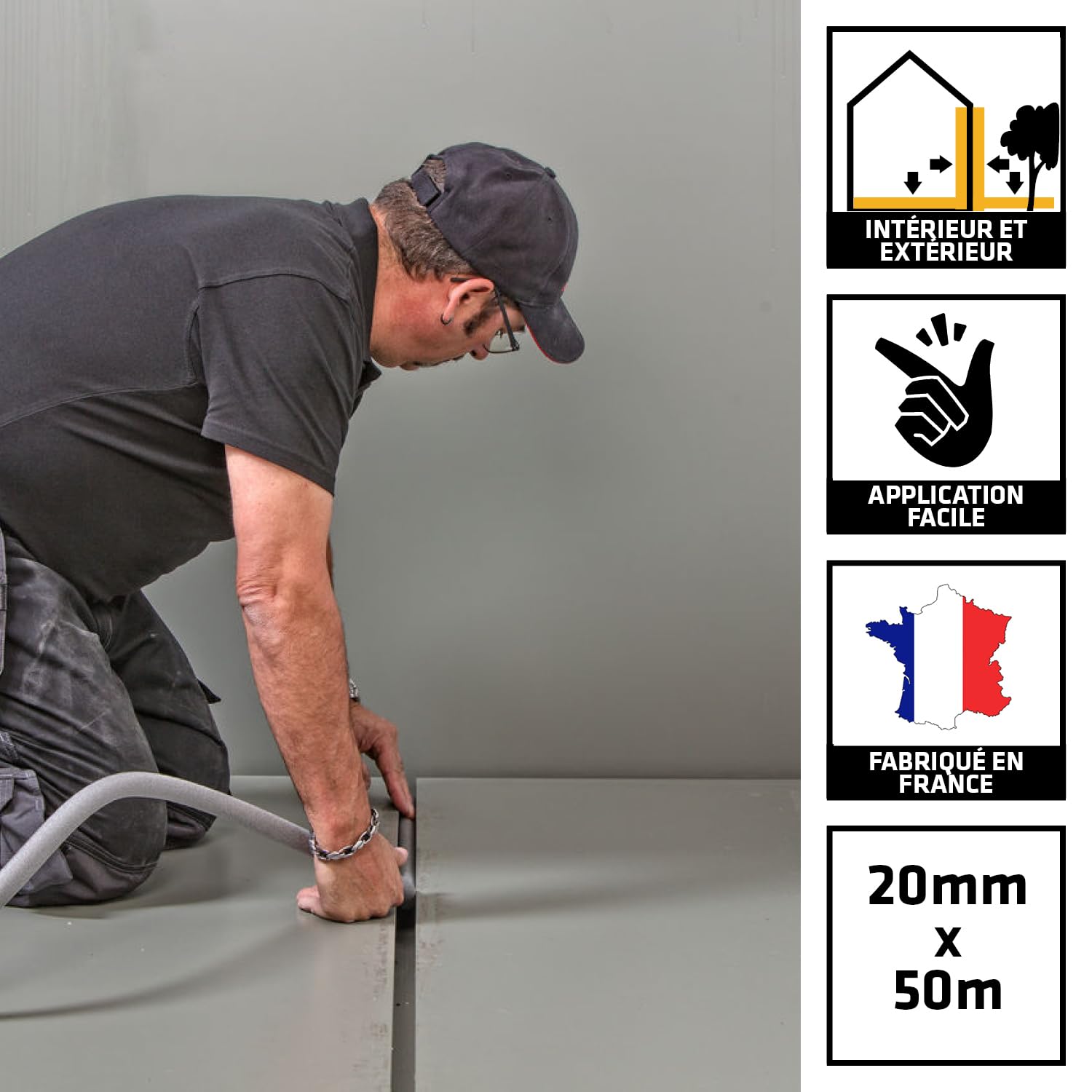 SIKA - Profilé mousse pour mastic - Fond de joints - 20mm x 50m | Délimite la profondeur du joint - Permet le serrage du mastic - Intérieur et Extérieur