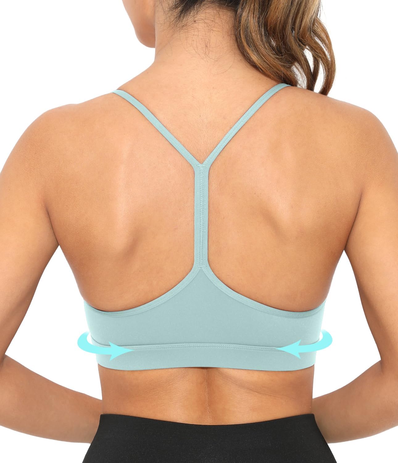 Sports Bra for Women Low Impact Racerback Workout Bras Sexy Thin Straps Yoga Sport Bras with Removable Pads - Image 2