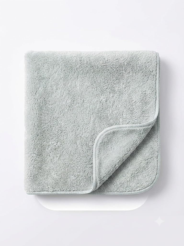 Shri Shyam Enterprises Microfiber Towel | Soft & Absorbent, Sage Green-image-17