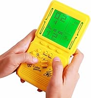 Vista 2 de Consola de juegos retro de ladrillo con pantalla grande con retroiluminación verde incorporada, 23 juegos de bloques multimodo, nostalgia clásica