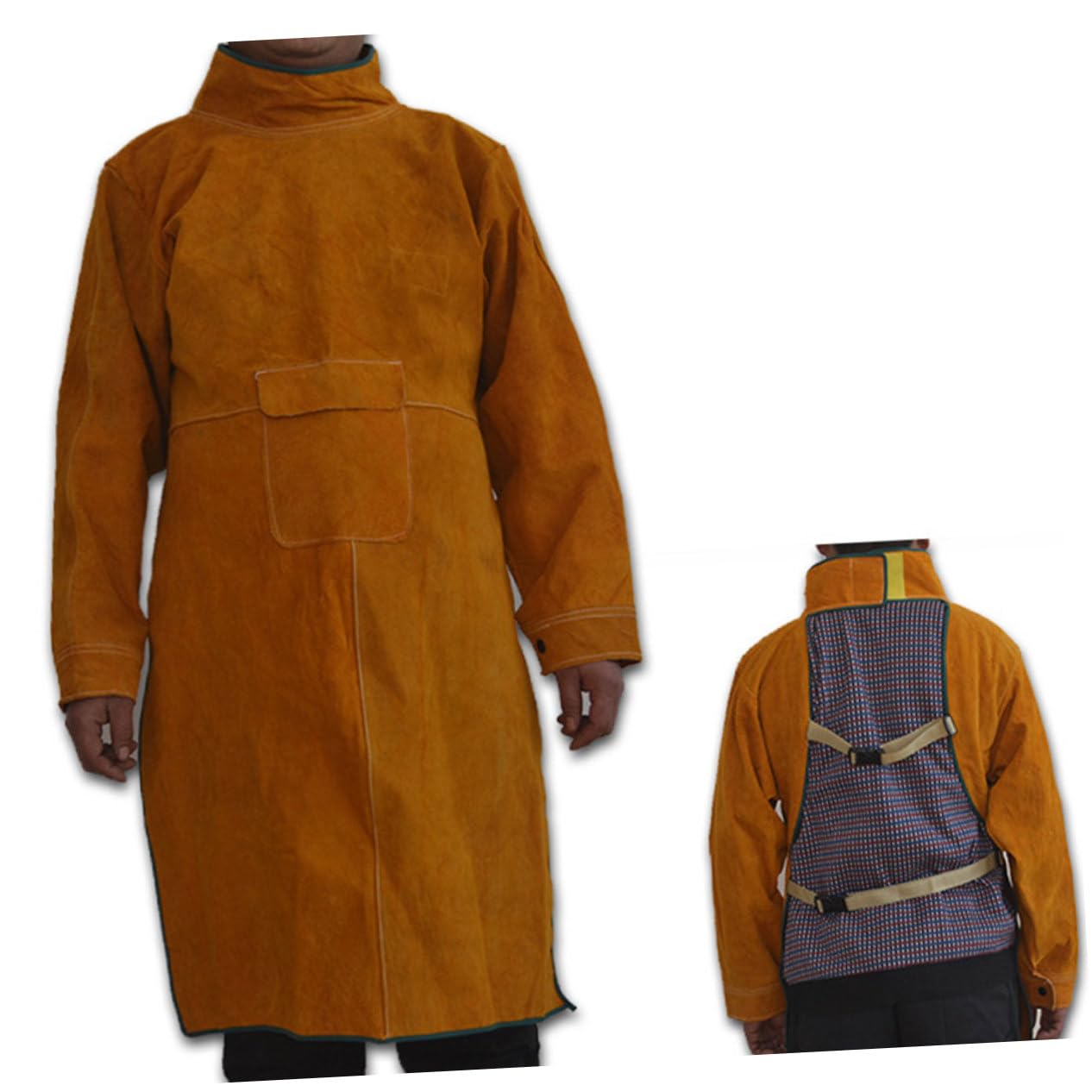 OSALADI Welding Protective Gear Heavy Duty Safety Jacket Pants Heat Resistant for Men