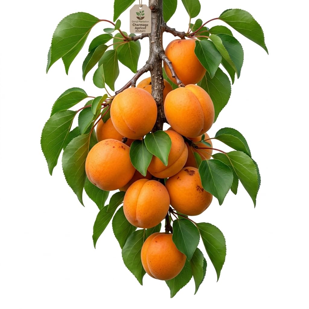 Guruji Plantation Charmagz Apricot (Khubani) Fruit Plant Large Size Sweet Variety Easy Grow Live Plant for Home Garden Pack of 1-image-6