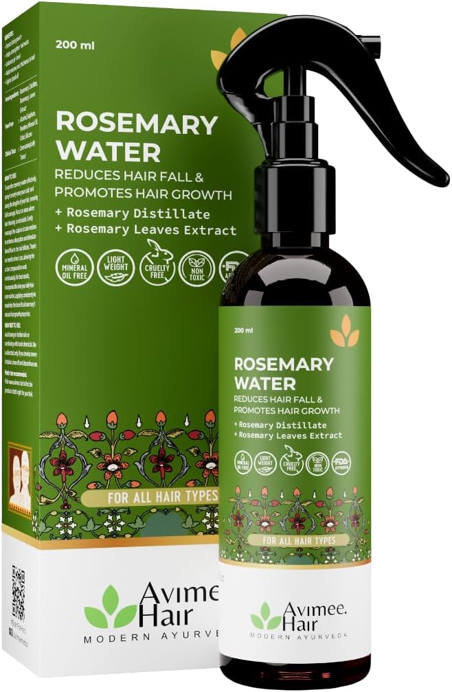 Rosemary Water For Hair Growth (200 ml) Mist Spray for Hairfall Rosemary Hair Mist Adds Shine & Helps Reduce Hairfall, Strengthens Hair For All Hair Types For Men & Women