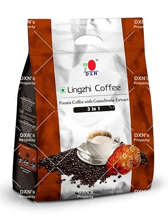DXN Lingzhi 3 in 1 Coffee 25 Sachets with Ganoderma Extract 4 Pack