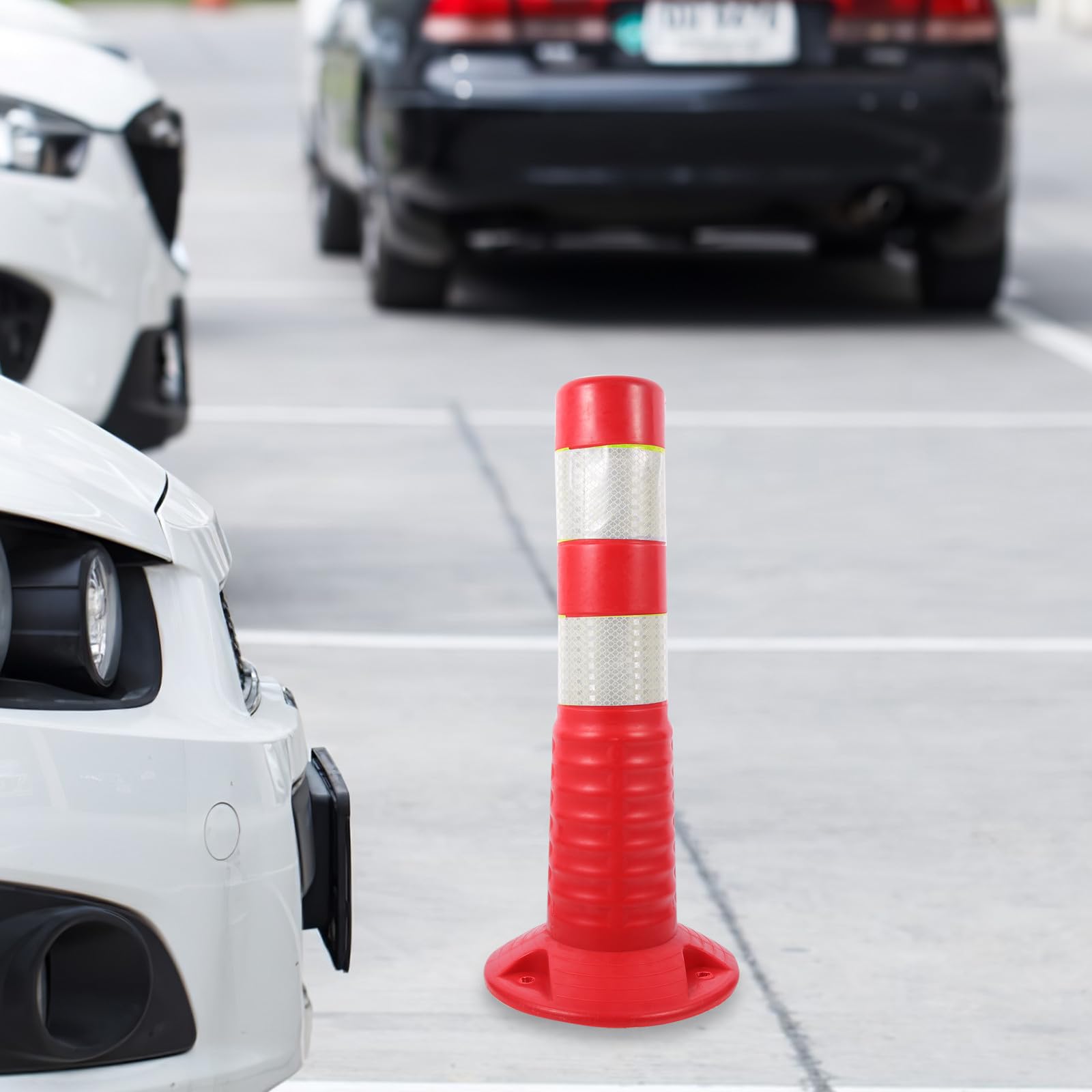 Colonna Dispositivo di Sicurezza Stradale in Riflettente in Anticollisione Facile da Pulire per Delimitazione e Segnalazione in Garage e Laboratori