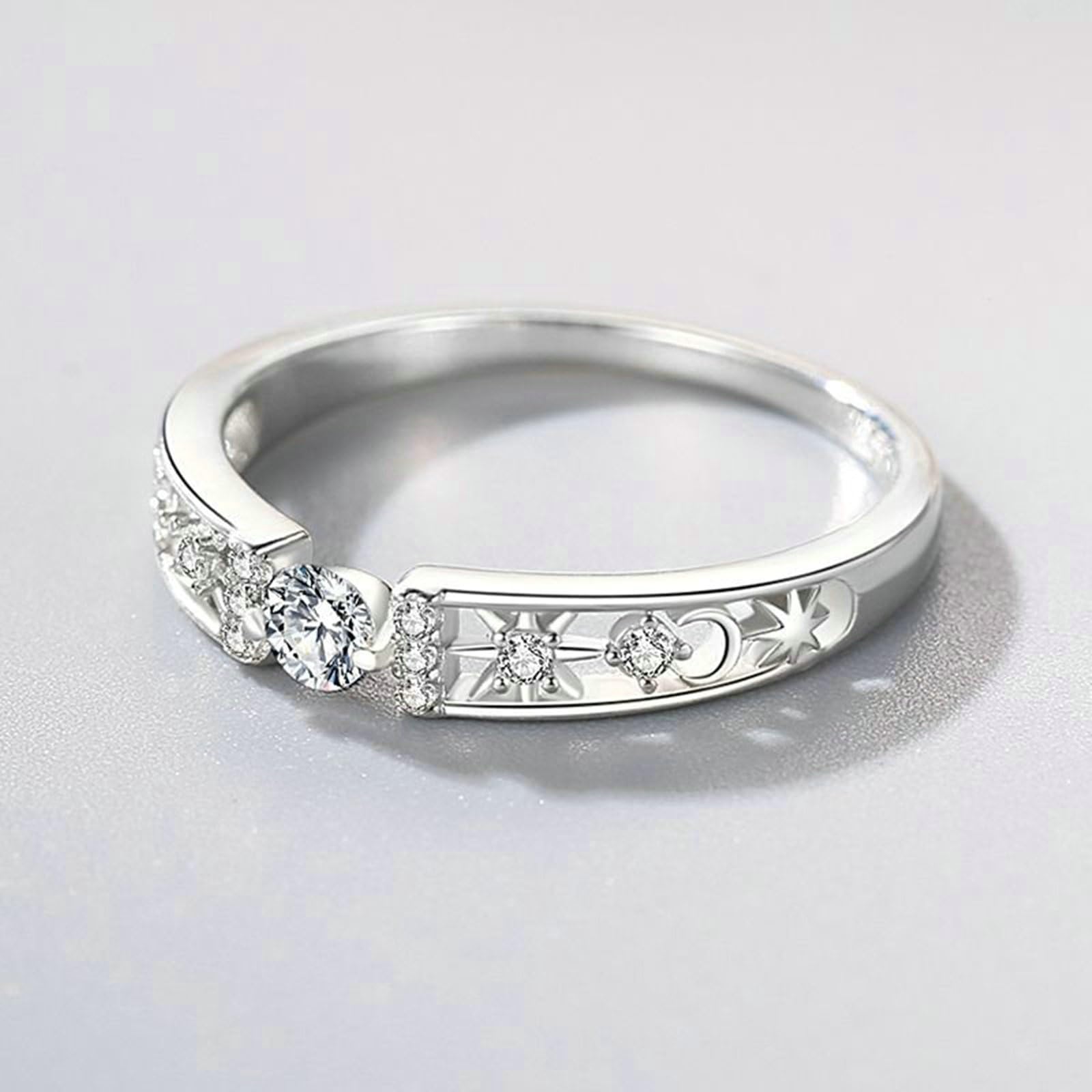 Alianzas de oro auténtico con diamante cultivado en laboratorio, anillo de boda de oro blanco, elegante anillo de boda para mujer
