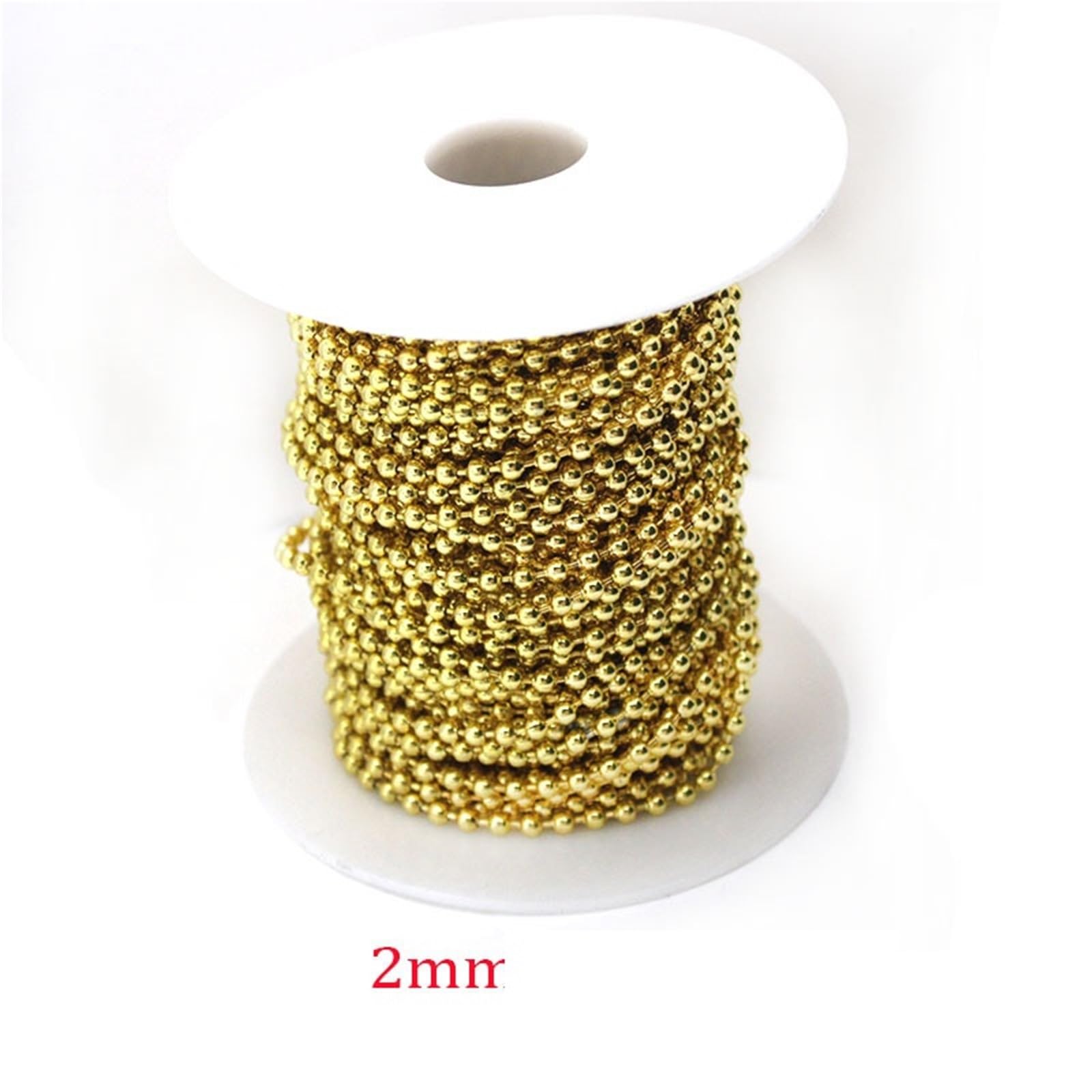 Łańcuszek z koralików kulkowych, Łańcuszek kulkowy ze stali nierdzewnej do wyrobu biżuterii wisiorek DIY 10 metrów(2mm chain)