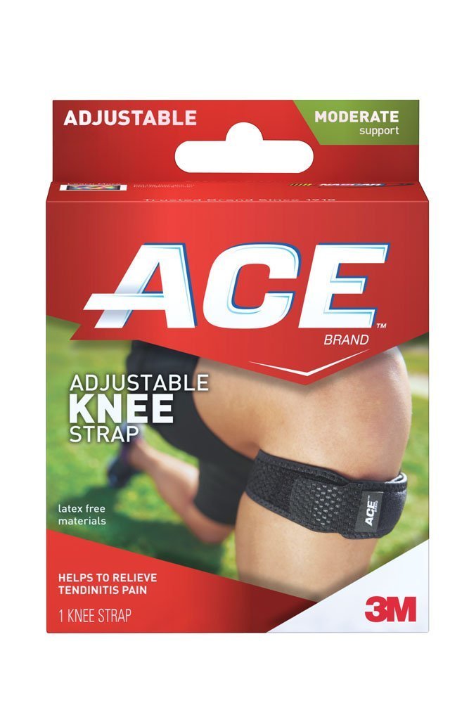 ACE Brand Knee Strap, Adjustable, Black, 1/Pack