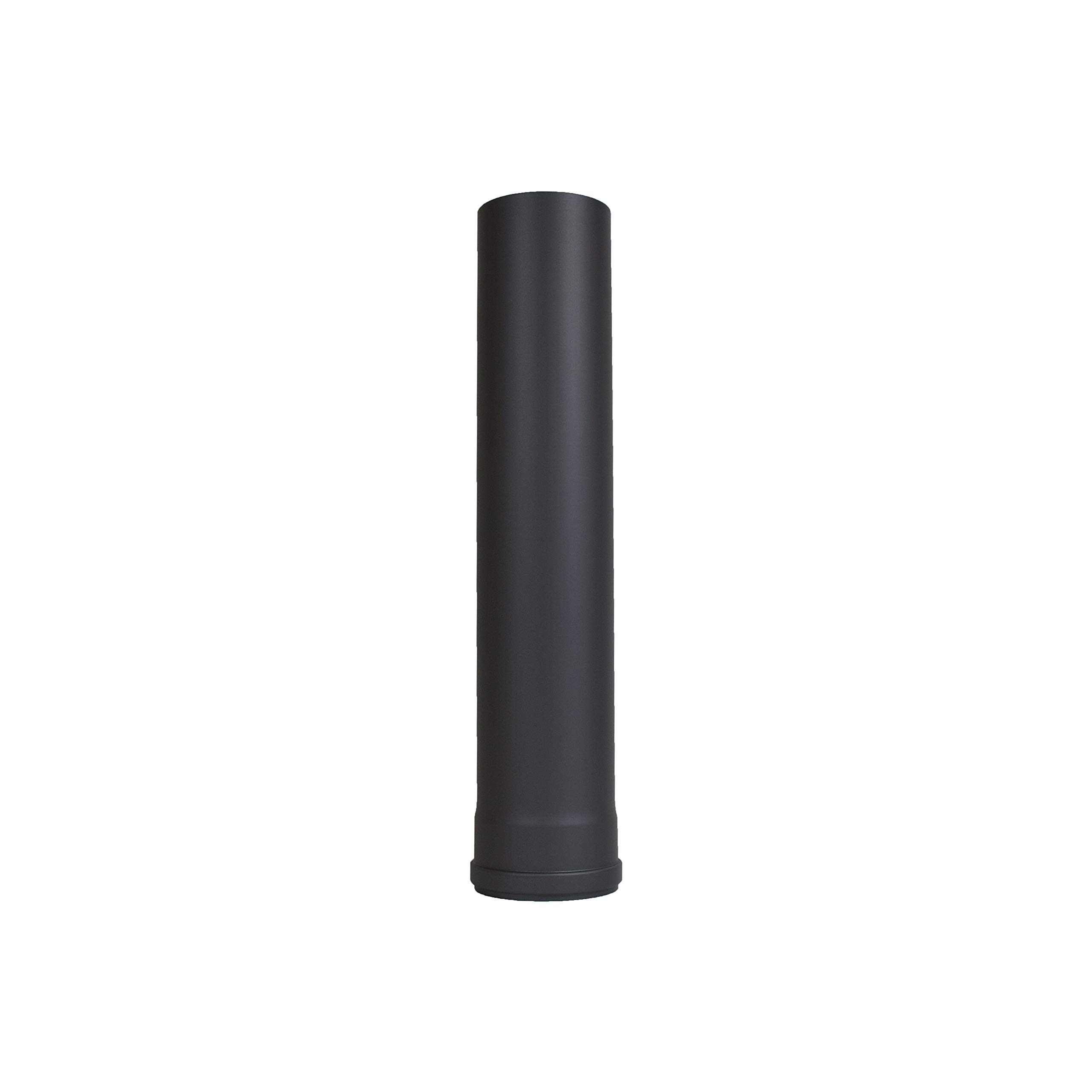 LANZZAS Pelletrohr 500 mm - Durchmesser Ø 100 mm - Farbe: schwarz - inklusive Silikon-Dichtring