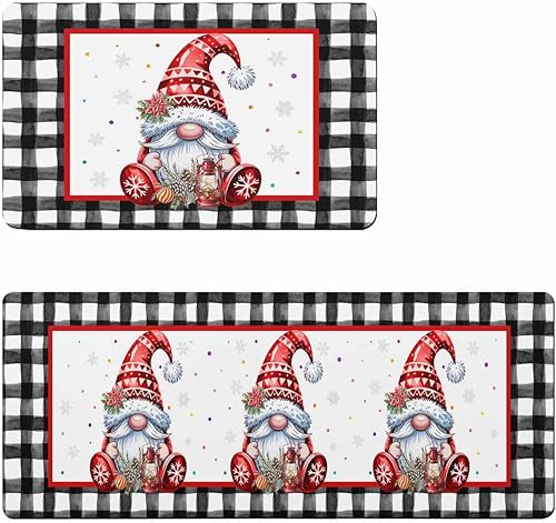 Tapete de baño de gnomos de Navidad para bañera, tapete antideslizante de secado rápido y absorbente, tierra de diatomeas, fregadero de ducha,