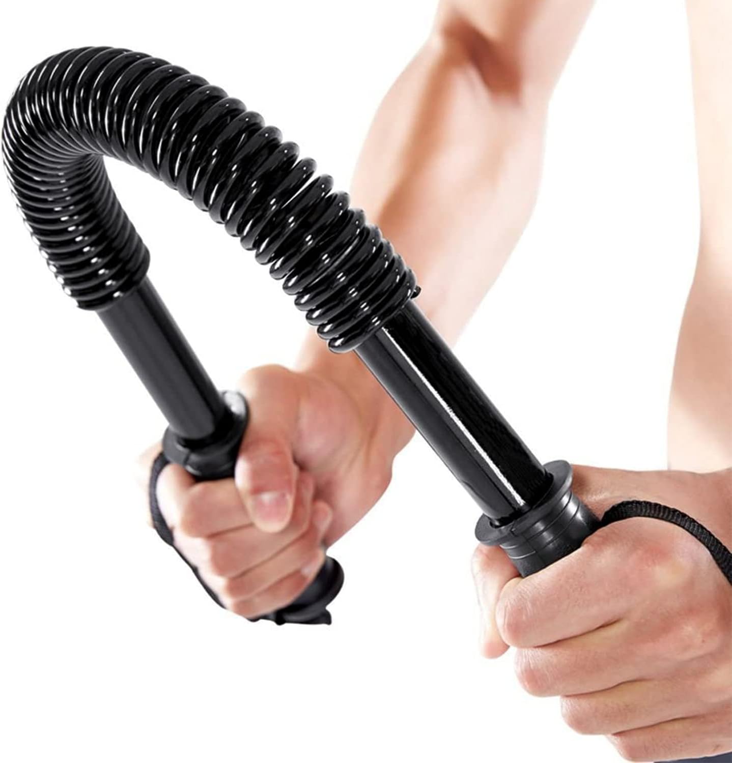 Python Power Twister Bar | Upper Body Exercise for Chest, Shoulder, Forearm, Bicep and Arm Strengthening - Size (53 x 3 x 3 cm) Black - 53cm
