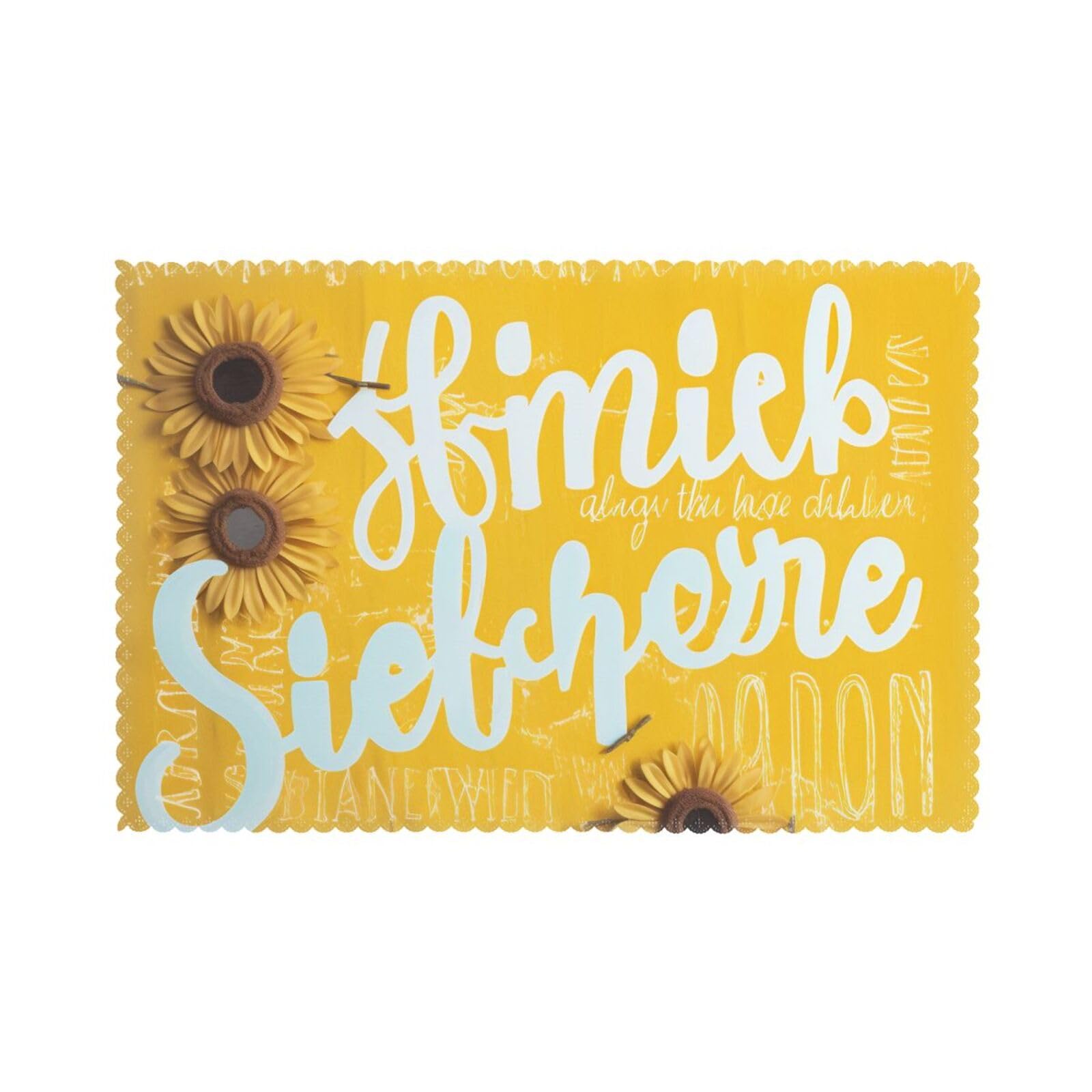 Goodlooking Hello Sunshine Printed Placemat Heat Resistant Place Mats Set of 6 PCS Washable Kitchen Table Mats, 12x18 Inch
