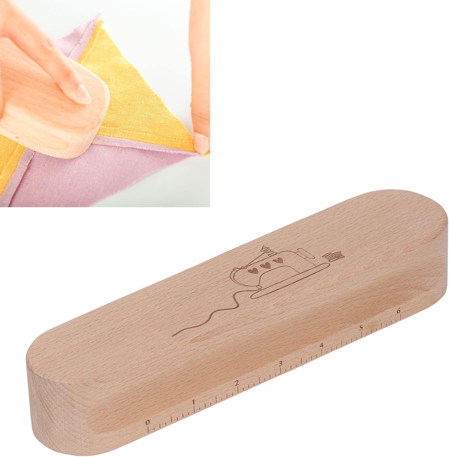 Professional Hardwood Tailors , Quilters Pressing and Seam Flattening Tool with Ironing Cloth for Creating Crisp Flat Seems Sewing Quilting Embroidery