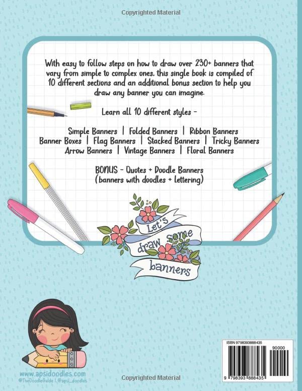 The Big Book Of Banners by TheDoodleGuide | Learn To Draw 230+ Unique Banner Doodles | Apsi Sumanasiri (Apsi's Creative Journaling Collection) image 3