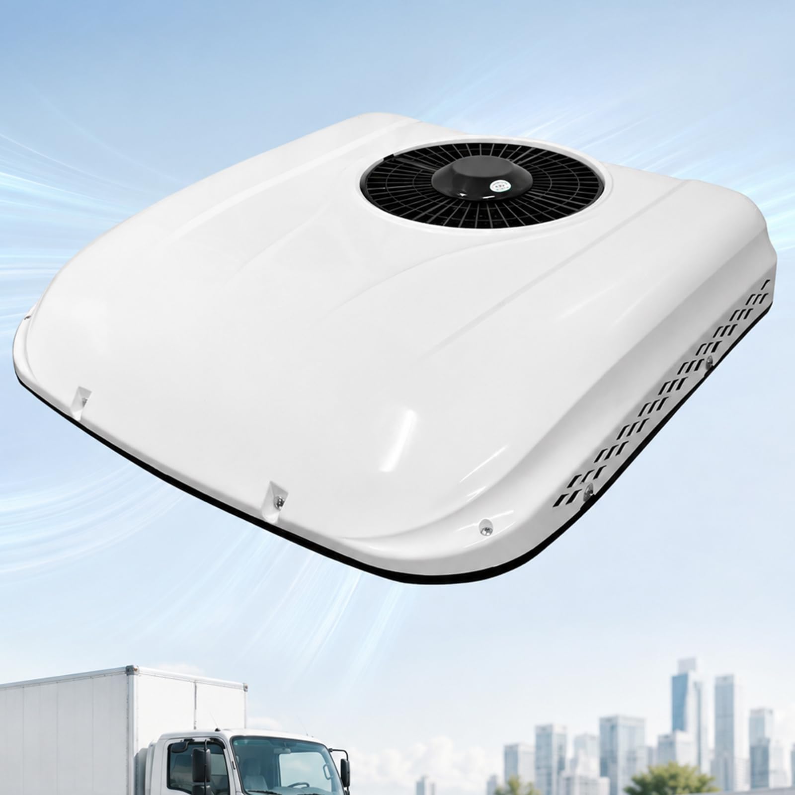 lilishangmao 12V/24V Campers Air Conditioner, Rooftop Parking Air Conditioner with Remote Control, Low-Noise Cooling And Wide Airflow for RVs, Trucks, Motorhomes And Pickup Trucks 12V
