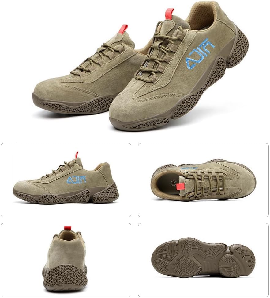 KUNWFNIX Steel Toe Sneakers for Men Women Lightweight Safety Shoes Comfortable Puncture Proof Slip On Composite Toe Work Shoes