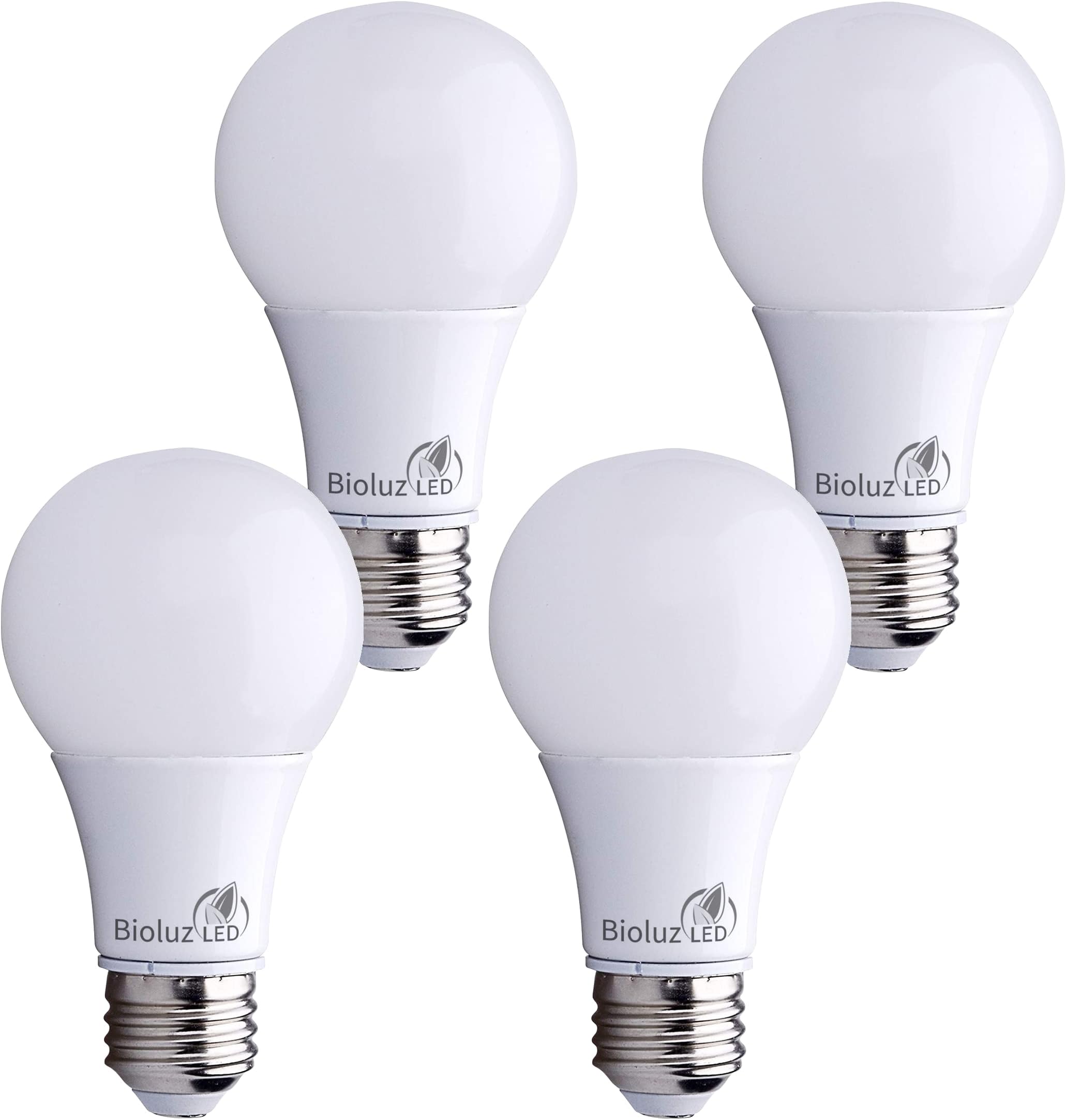 Bioluz LED 100W LED Bulbs, Dimmable LED Light Bulbs, Natural White 4000K, A19 LED Light Bulb 1500 Lumen - 4 Pack