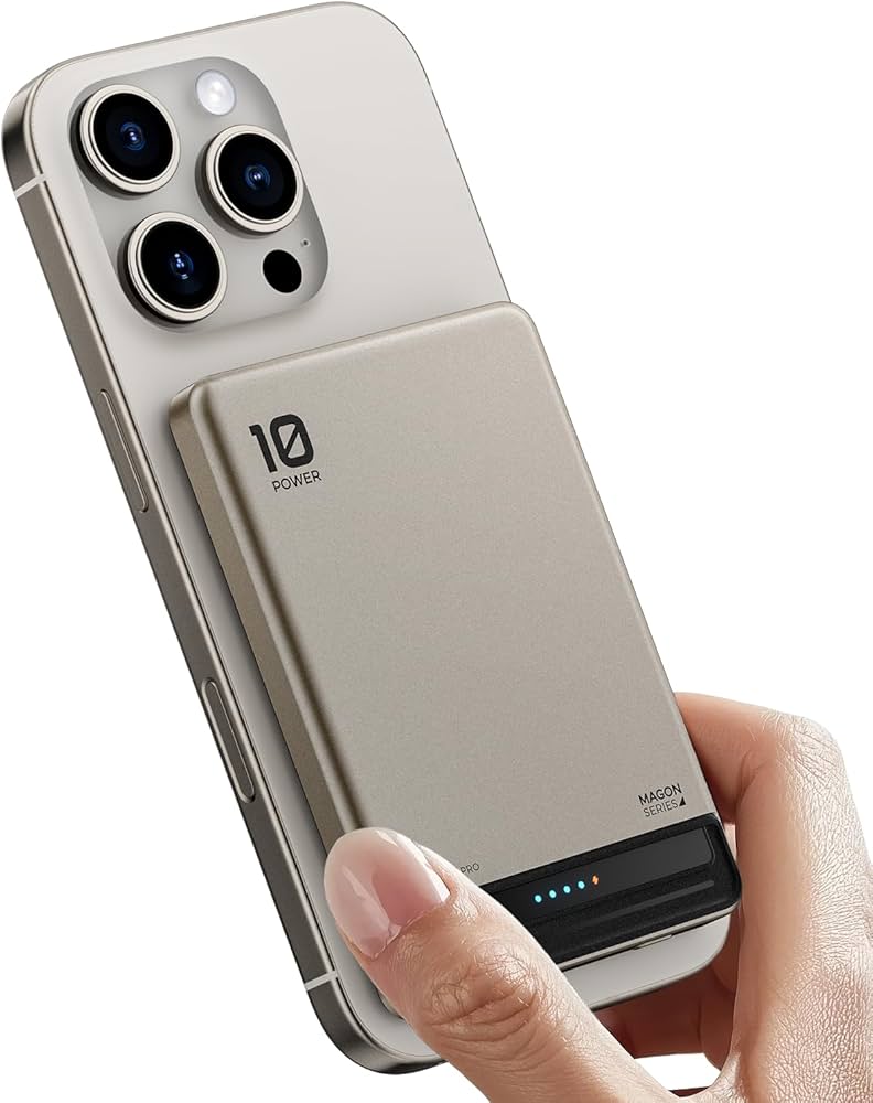 Caricatore Wireless Iphone Power Bank MagSafe 5000mAh Ultra Sottile - Ricarica Wireless Rapida 20W Per IPhone Power Bank Iphone Magnetico - Foto 9