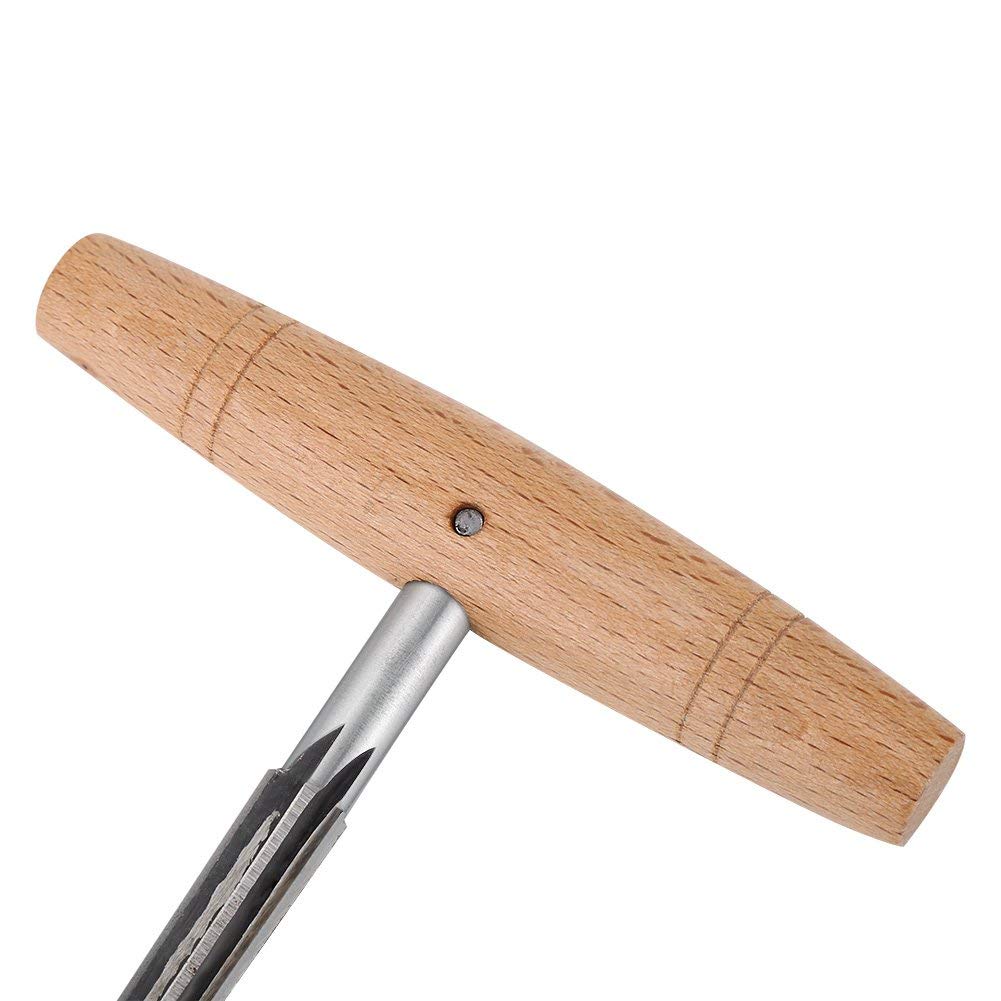 Alesatore per Violino, Alesatore per Foro per Picchetto in Acciaio Resistente Strumento per Liuteria con Manico in Legno Strumento di Riparazione per Liutaio per Violino 3/4 4/4