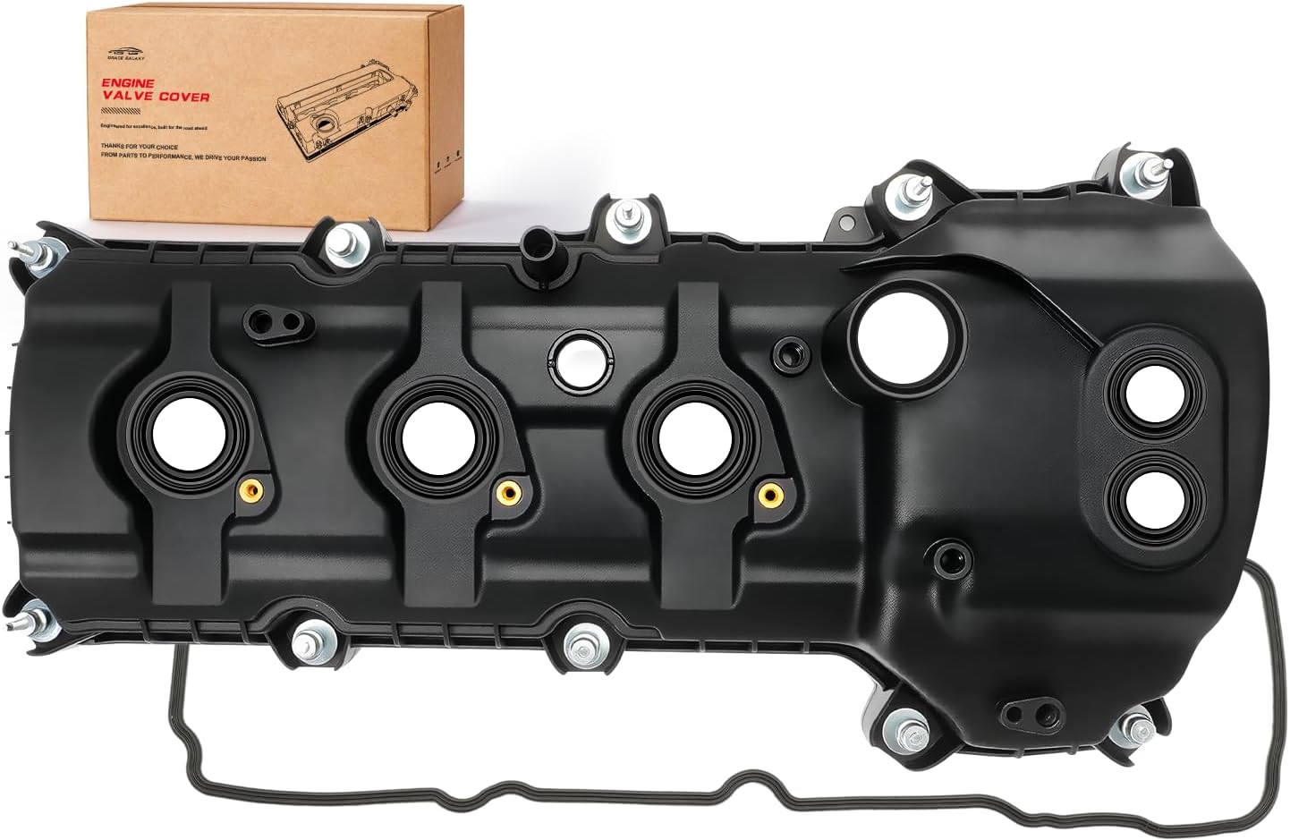 GraceGalaxy Left Engine Valve Cover Kit with Gasket & Bolt Fit for Ford F-150, Explorer, Edge, Transit, Mustang, Taurus, Flex & Lincoln 2011-2019 BR3Z6582G BR3Z6582R BR3Z6582E BR3Z6582H