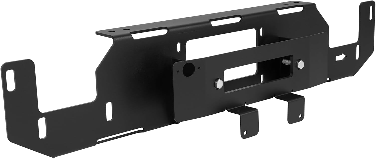 KUAFU Winch Mount Compatible with 2015-2020 Ford F150 Hidden Winch Mounting Plate Steel Black