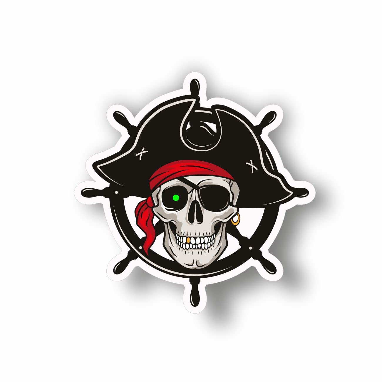 Autocollant Crâne Pirate - PVC Gaufré - AMA SHOP - Décalque Pour Voiture, Moto, Casque
