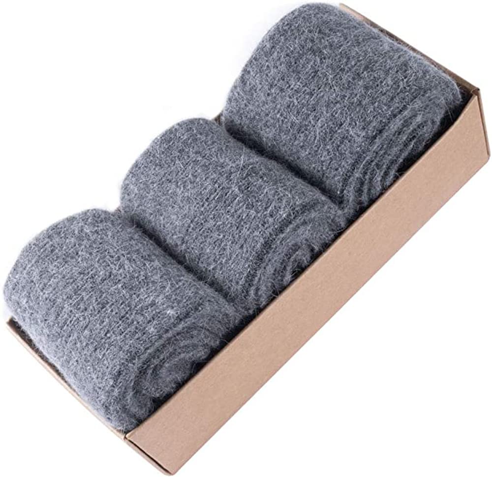 3 Pairs Mongolia Wool Cashmere Socks for Men Winter Warm Male Socks Thick Soft Dress Crew Socks