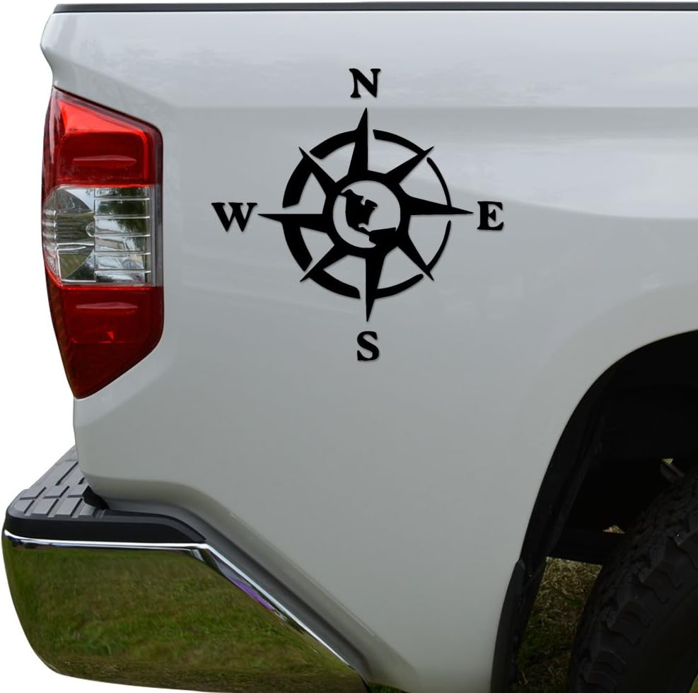 Rosie Decals Compass Rose Nautical Die Cut Vinyl Decal Sticker For Car Truck Motorcycle Window Bumper Wall Decor Size- [15 inch/38 cm] Tall Color- Gloss Black
