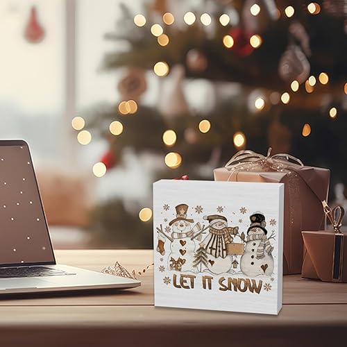 Miniatura 4 de Letrero de muñeco de nieve, decoración de Navidad, corona de invierno, decoración de muñeco de nieve para el hogar, oficina, escritorio, mesa,