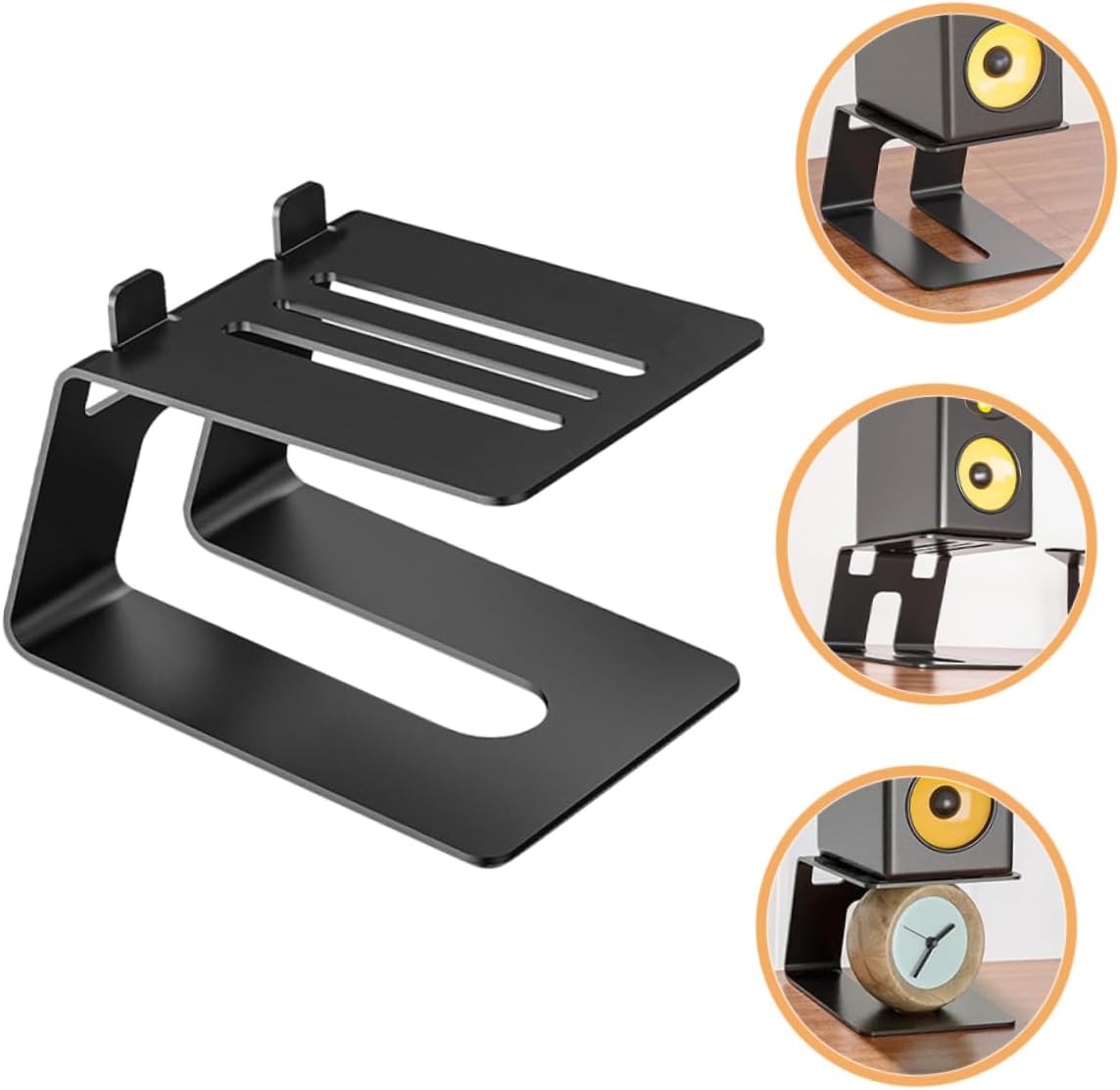 Desktop Computer Speaker Stand Metal Speaker Riser Unique Design for Enhanced Audio Easy to Install and