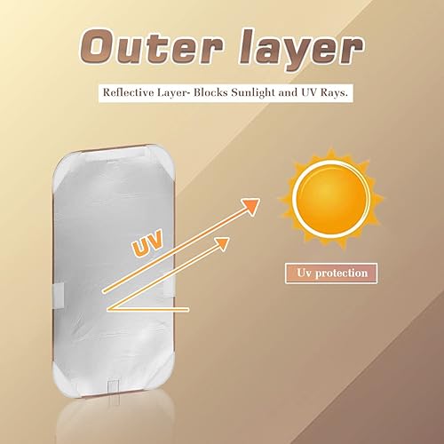 Miniatura 2 de Cubierta para ventana de puerta de caravana, tela opaca para entrada de privacidad de cámper (16 x 25 pulgadas), color marrón