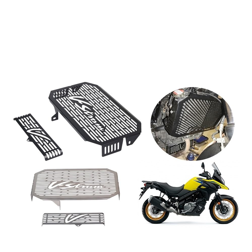 Griglia Di Protezione Radiatore In Nero Per Suzuki V-Strom DL650 (2004-2011) – Copertura In Metallo