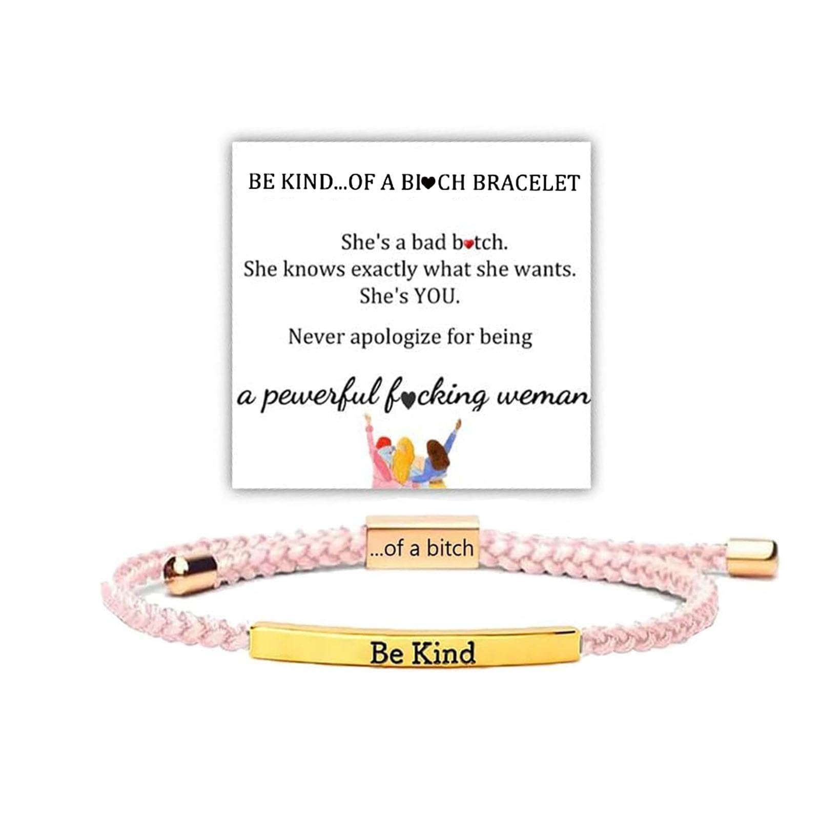 LIU JUN Let Them Bracelet for Women, Adjustable Braided Stainless Steel Engraving Inspirational Let Them Bracelet Gifts Jewelry