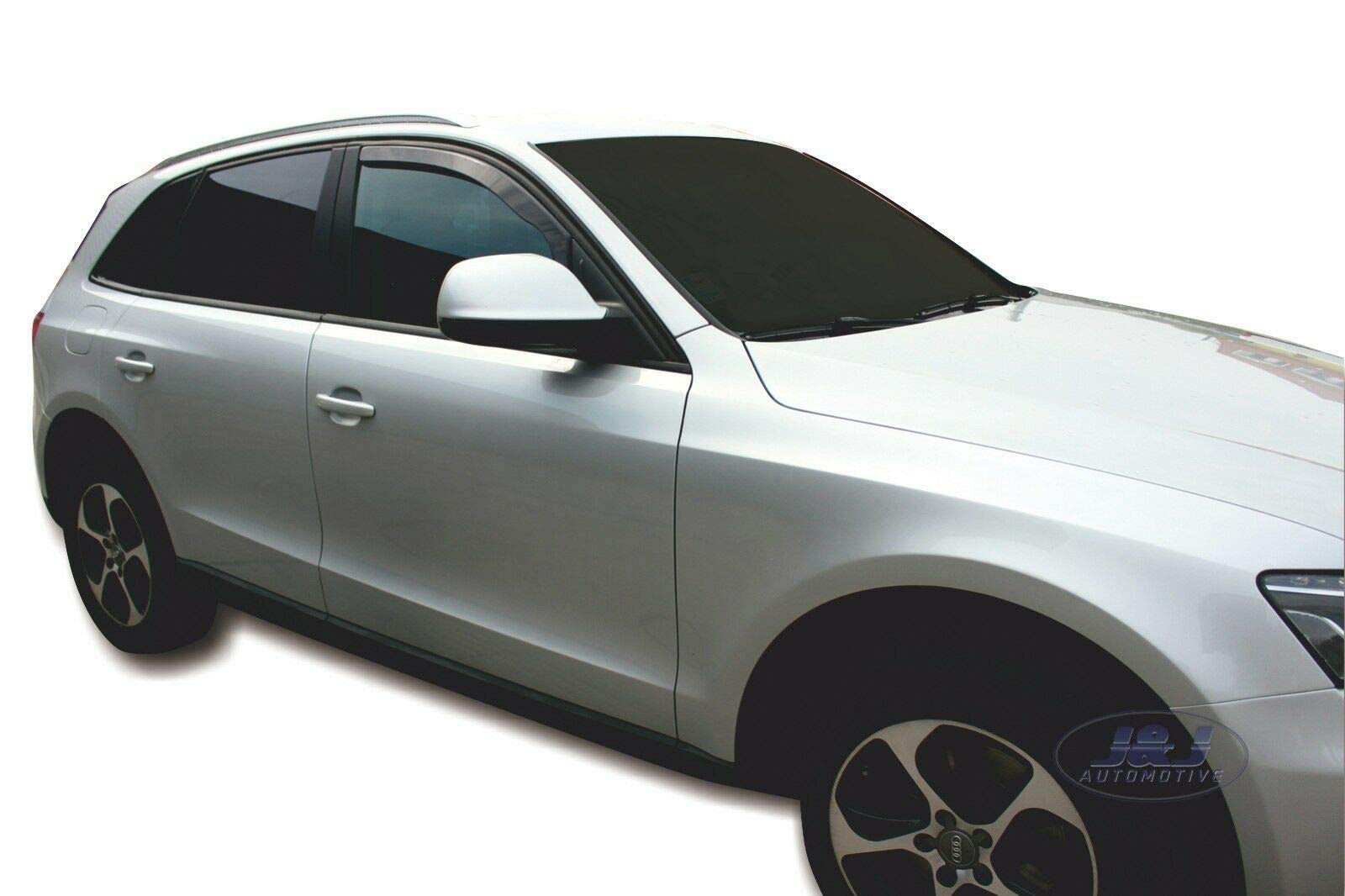 J&J AUTOMOTIVE Windabweiser passend für Audi Q5 8R 2008-2017 2tlg, Heko Regenabweiser Vorne Getönt Dunkel Passform