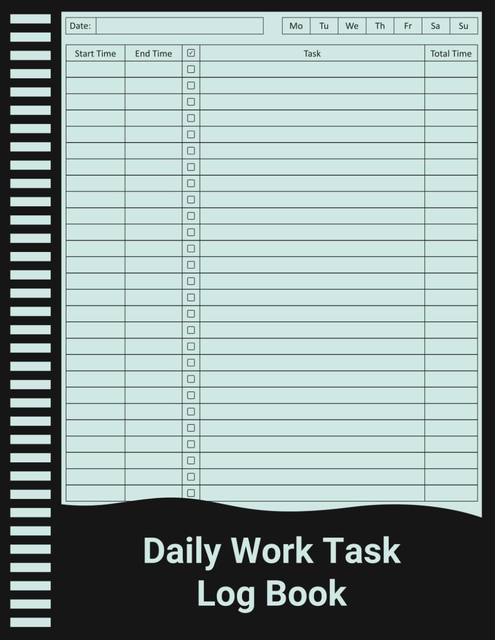 Daily Work Task Log Book: Large Print Journal for Recording Tasks, Time Management, Productivity & Notes.