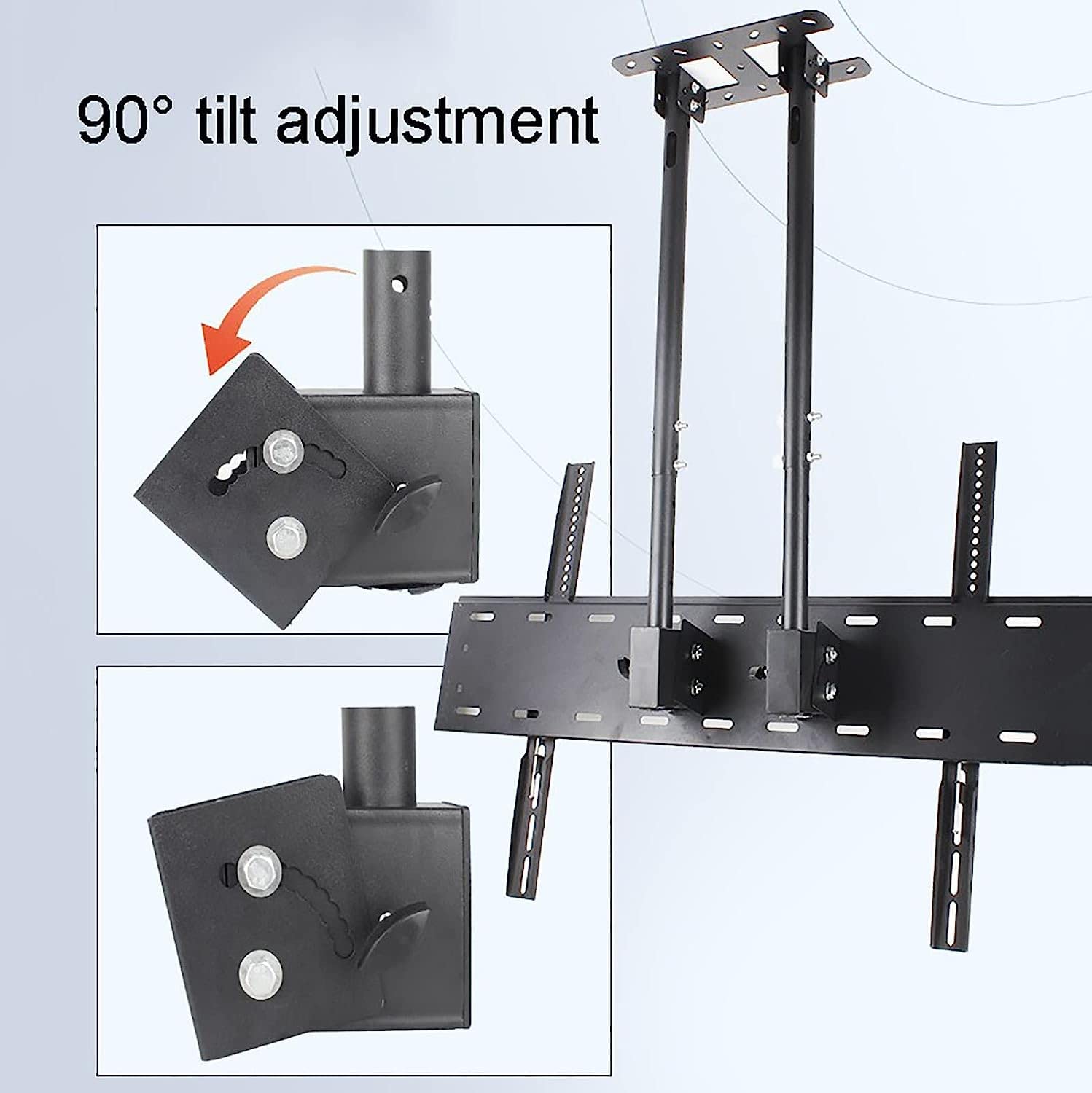 Soporte de techo para TV, soporte de pared ajustable para TV, montaje en techos planos o techos inclinados, se adapta a televisores de perfil bajo de 60 a 100 pulgadas, soporte de TV VESA de 900 x 600