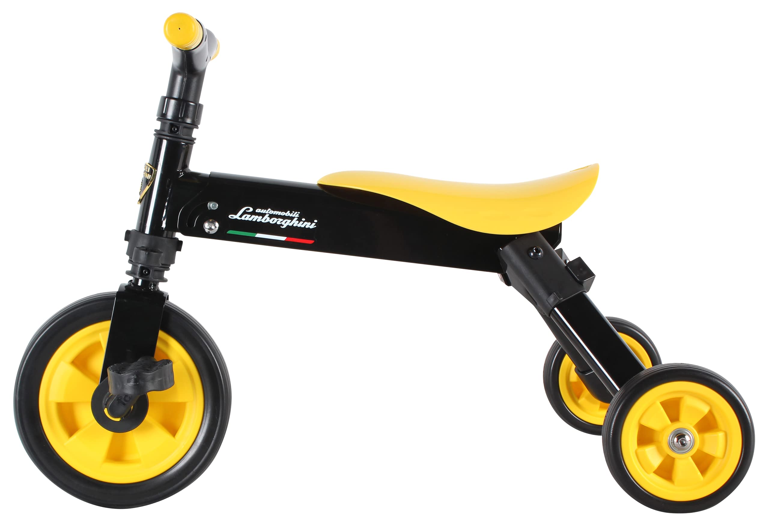 2 in 1 Toddler Tricycle and Balance Bike for Kids, Foldable, with Adjustable Seat Aged 1.5-4 Years Old - Yellow