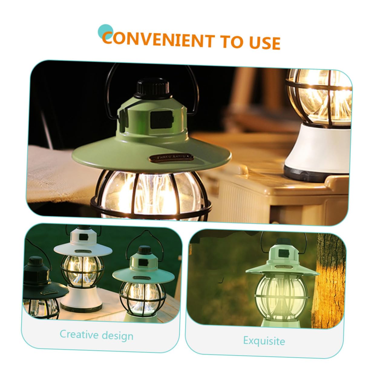 TOYANDONA Tragbare Campinglampe Vintage Zeltlampe Akku Outdoor Beleuchtung Grün Multifunktional Leicht für Wandern Rucksackreisen Camping