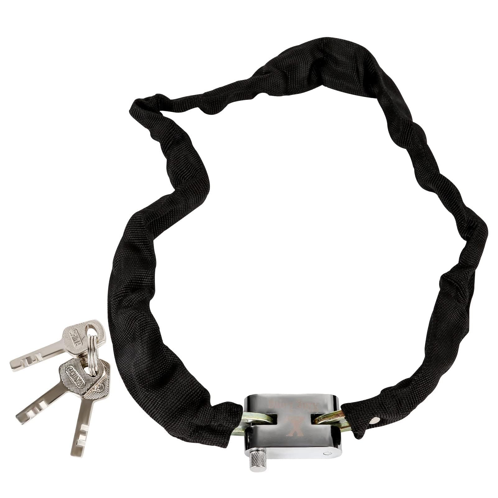 SUNNYNEST Bike Lock with 3 Keys - 100cm with 5 mm Steel Chain Anti Theft High Security Bicycle Chain Lock with Waterproof Cover for Bicycle E-Bike, MTB Motorcycle