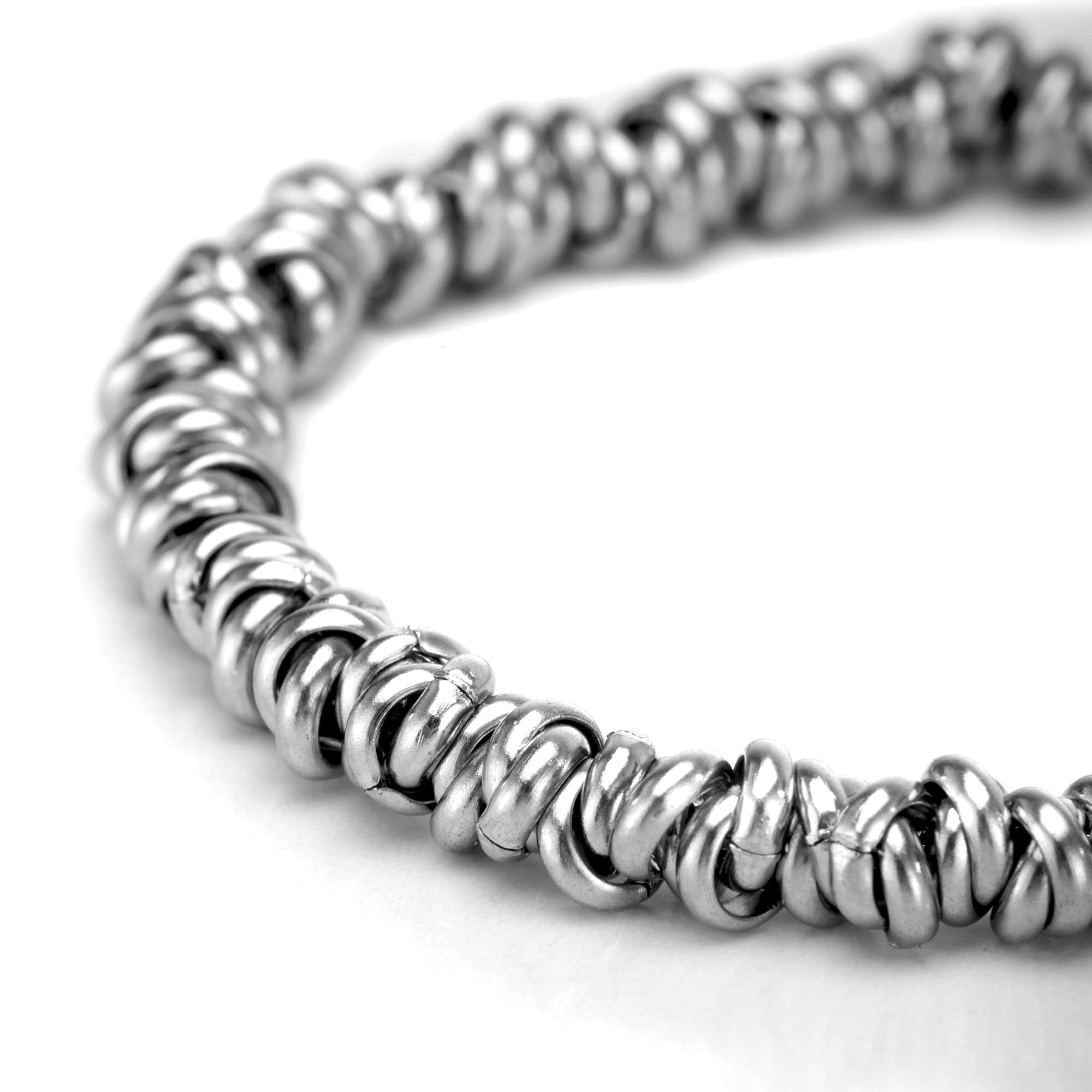 Bracciale Uomo Donna in Acciaio Inox Regolabile 17-21 cm, Made in Italy - Anellini Intrecciati Bicolore, Design Moderno e Unisex - Gioiello Resistente e Versatile, Regalo Elegante Fidanzata Fidanzato