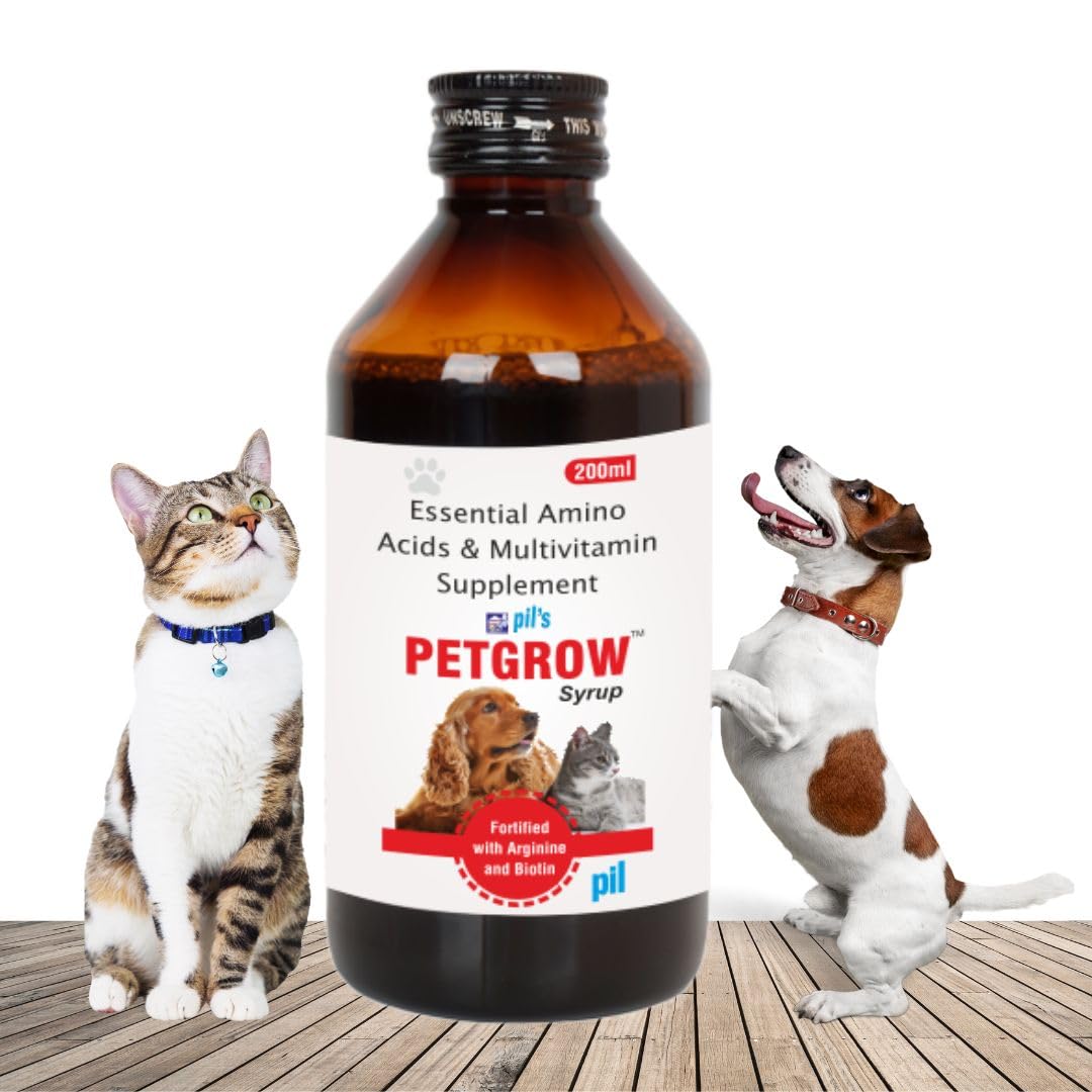 Pil Pet Grow Syrup for Dogs & Cats 200 ML with Amino Acid, MultiVitamins, Minerals & Taurine, Advanced Skin & Coat Formula, Fortified with Arginine and Biotin (B0C8T64WFL) Amazon Price History, Amazon Price Tracker