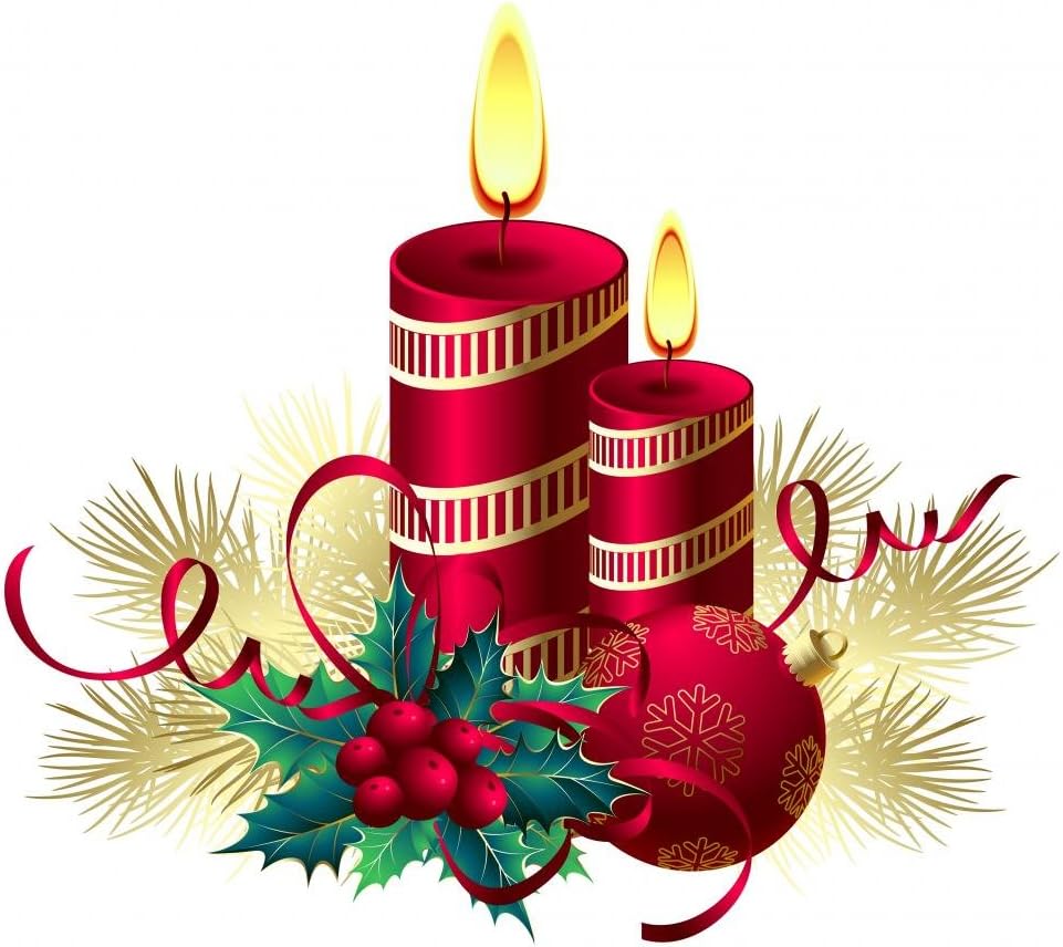 Wallmonkeys Christmas Candles Wall Decal Peel and Stick Holiday Graphics (36 in H x 36 in W) WM331505