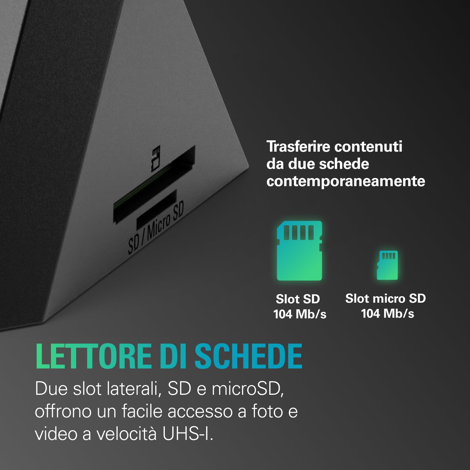 Elgato USB Hub – per Stream Deck +, 2 Porte USB-C/2 Porte USB-A, Alimentazione, Lettore di schede SD/microSD – USB-C, Mac/PC, Stream Deck e Alimentatore Non Incluso