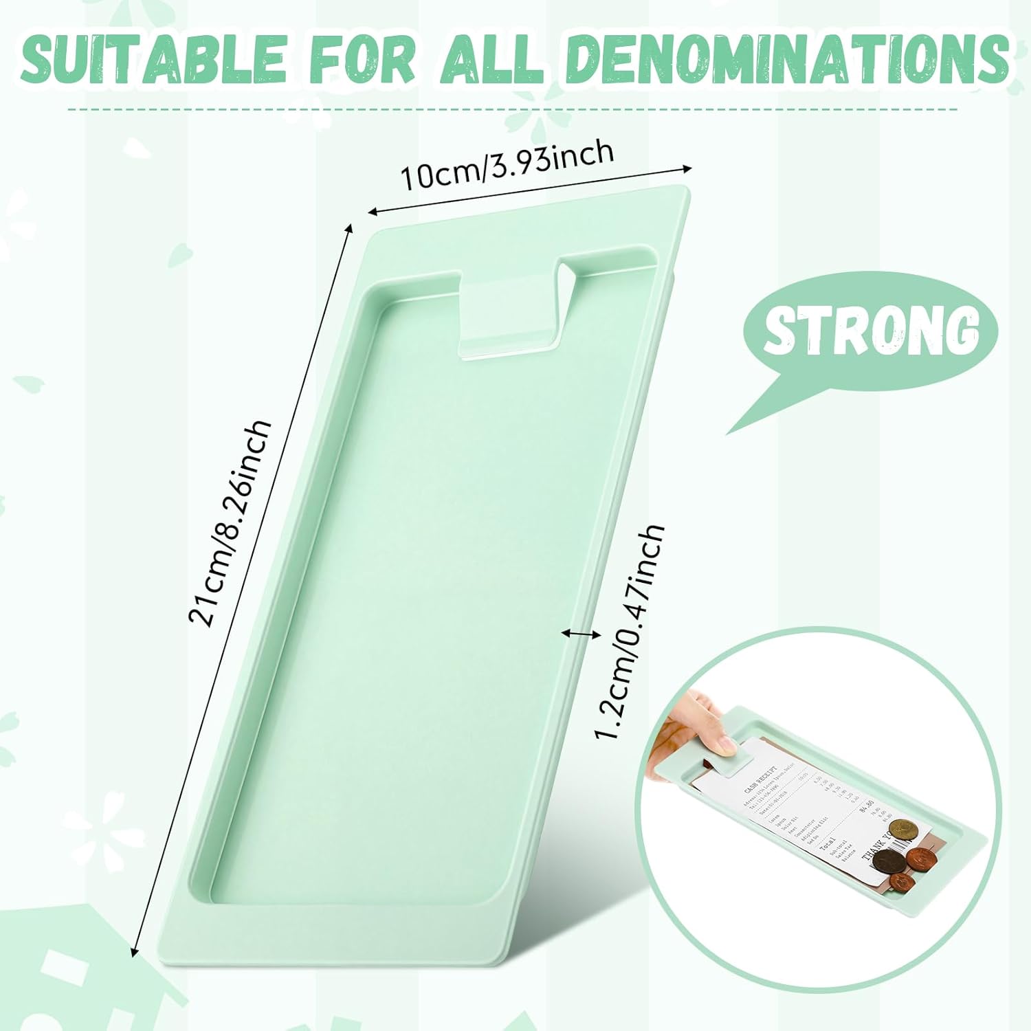 PerKoop 32 Pack Check Holders Check Presenters for Restaurant Plastic Guest Receipt Tip Trays Bill Credit Card Holder Waitress for Bars Hotels (Green)