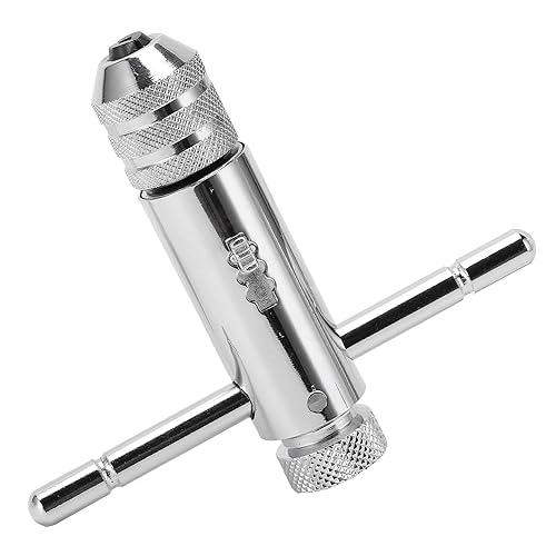 Miniatura 4 de THandle - Llave de trinquete M3-M8, soporte de grifo ajustable, herramienta de mano para grifos, escariadores, extractores de tornillos