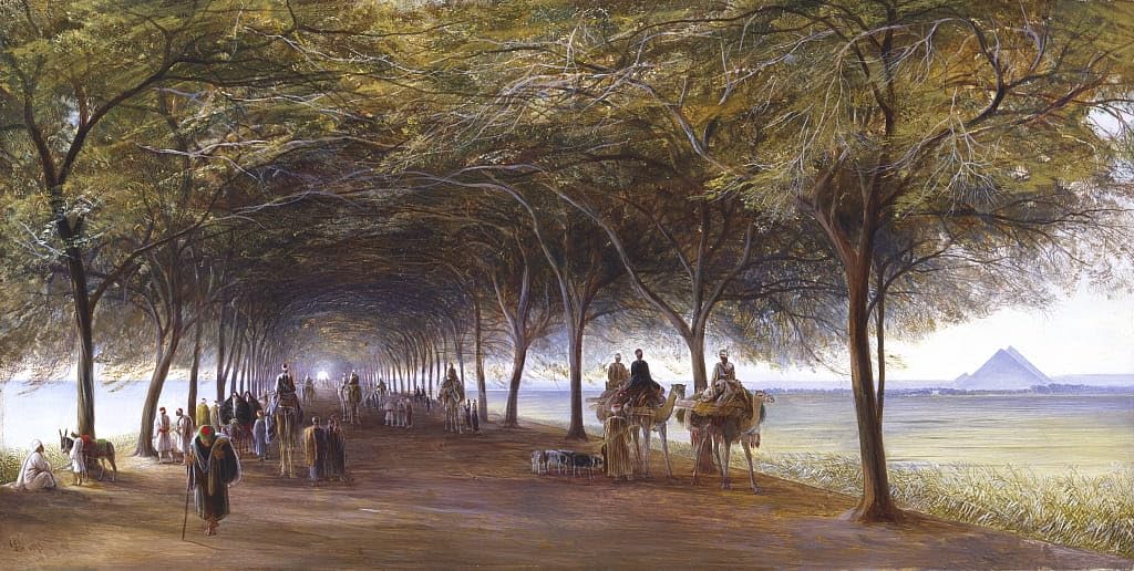 Tableau la route des pyramides de Gizeh impression d'art vintage Lear - 5
