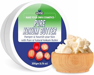 MYOC Kokum Butter – Cosmetic Grade | Hard, Plant-Based Butter for Balms, Bars, Creams & DIY Skincare Formulations | Stable, Non-Greasy, Additive-Free – 200g / 7.05 Oz