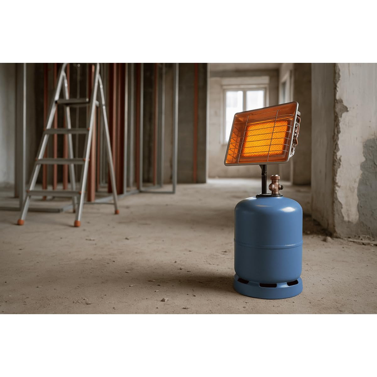 PROWELTEK - Chauffage Radiant Gaz 4,5 KW Professionnel | Kit Complet : Détendeur Réglable Propane/Butane & Tuyau | Sécurité Thermocouple & Allumage Piézo | Idéal Chantier, Garage, Terrasse